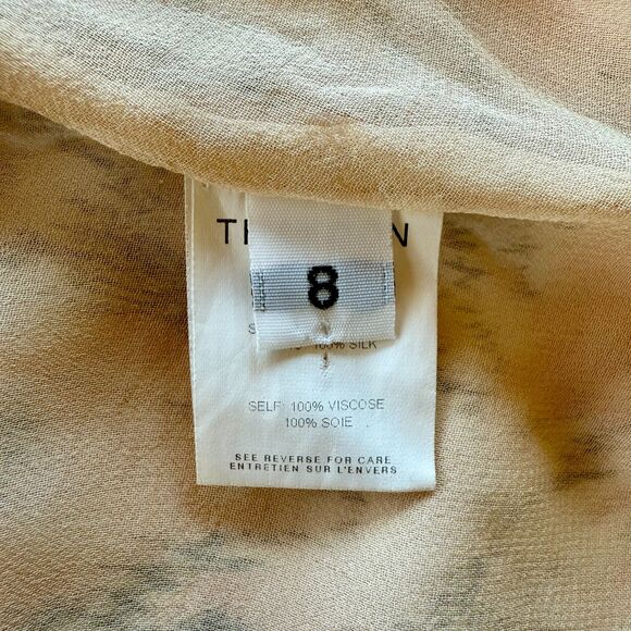 Thakoon Women's Sleeveless Gathered Drape Sheath Pencil Dress in Peach and Gray - Picture 5 of 11